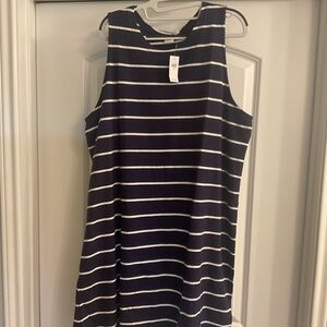 GAP Navy and White Striped Sleeveless Dress New